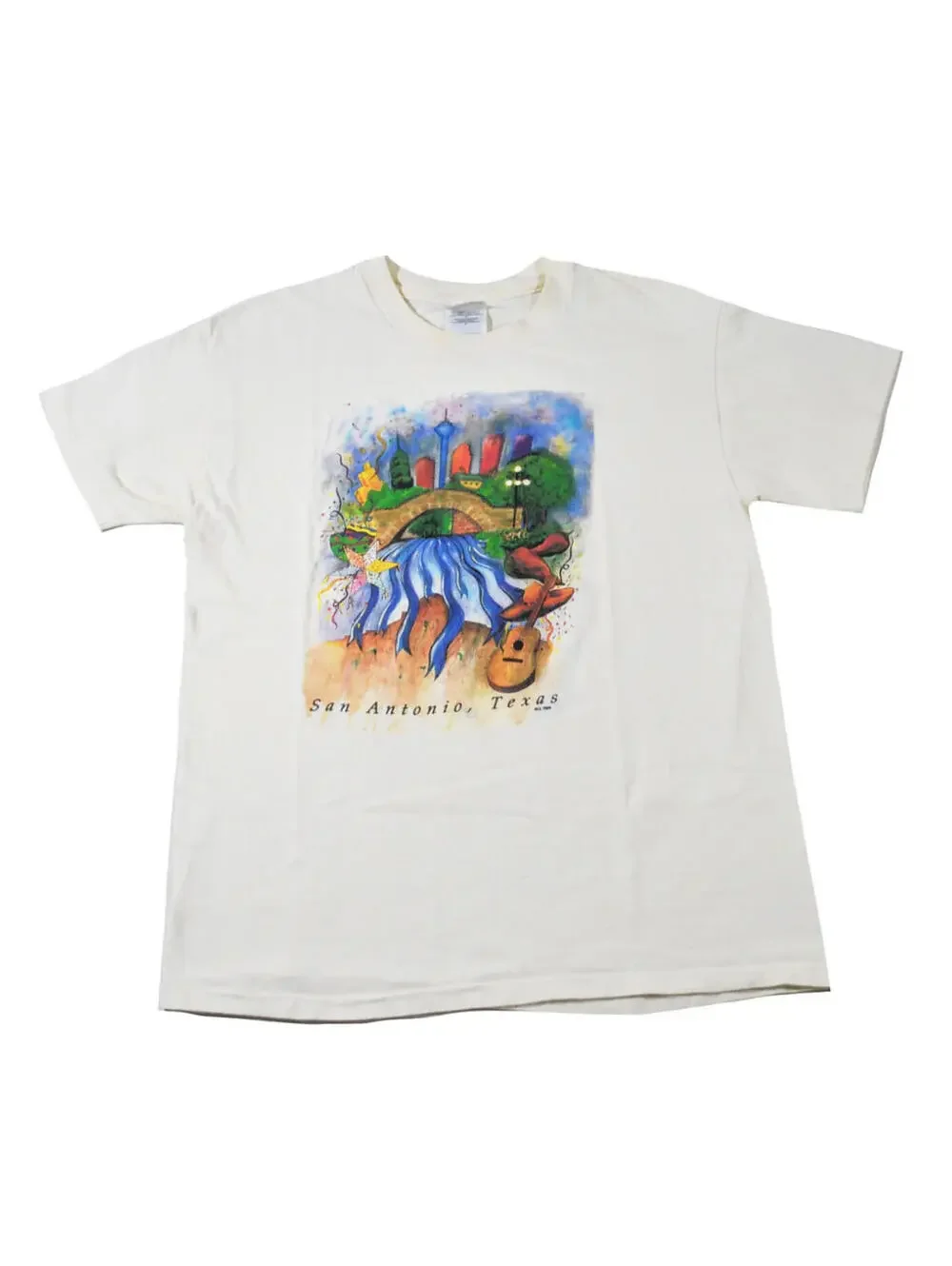 Vintage San Antonio Texas Boardwalk City State White Shirt Size Large